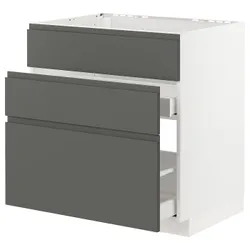IKEA METOD / MAXIMERA(193.100.07) одна штука від злотих + 3 шт./2 шт, білий / Voxtorp темно-сірий