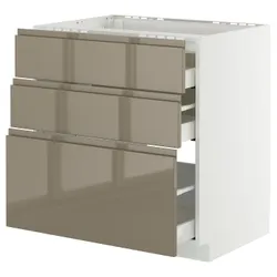 IKEA METOD / MAXIMERA(595.767.50) Sza st pl/3fr/3szu, білий/Voxtorp Gloss Dark -brown