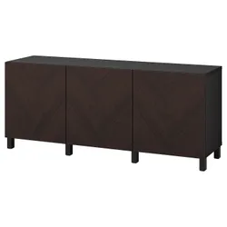 IKEA BESTÅ(794.217.43) поєднання з дверима, чорно-коричневий дубовий шпон Hedeviken/Stubbarp/темно-коричневий