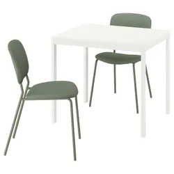 IKEA VIHALS / VIHALS(295.899.52) Стіл та 2 стільці, Білий/зелений клитбі сірий -green