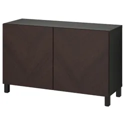 IKEA BESTÅ(694.214.23) поєднання з дверима, чорно-коричневий дубовий шпон Hedeviken/Stubbarp/темно-коричневий