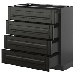 IKEA METOD / KNIVSHULT(495.876.26) szast 4fr/4sz, чорний сірий/Bodbyn чорний