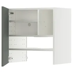 IKEA METOD(095.659.14) шафа з витяжкою та полицею/дверями, білий/Nickebo матовий сіро-зелений