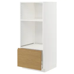 IKEA METOD / MAXIMERA(895.385.11) висока підлогова шафа для духовки/мікрохвильової печі, білий/імітація Воксторпа дуб