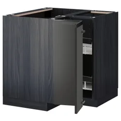 IKEA METOD(594.956.74) кутова шафа з каруселлю, чорний/Upplöv матовий антрацит