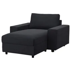IKEA VIMLE (294.091.40) шезлонг, з широкими підлокітниками / Saxemara чорно-синій