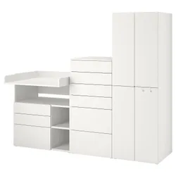 IKEA SMÅSTAD / PLATSA(195.837.19) стовп, Білий білий/з столом прокрутки