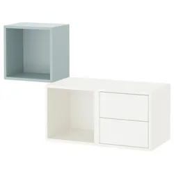 IKEA EKET(595.216.87) комбінація підвісних шаф, білий/світло-сіро-блакитний