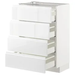IKEA METOD / MAXIMERA(792.539.09) 4-дверний / 4-місний, білий / Voxtorp глянцевий / білий