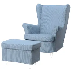 IKEA STRANDMON(495.825.15) Обкладинки повітря та підніжки, Sjölyckan темно -синій/бежевий смугастий візерунок