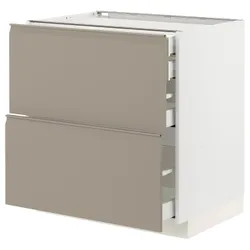 IKEA METOD / MAXIMERA(794.918.87) Шафа з 2 фасадами/2 низьким/середнім/високим ящиком, білий/Upplöv матовий темно-бежевий