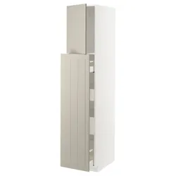 IKEA METOD / MAXIMERA(194.608.36) верхня висота 1 ряд / 4 ряд, білий/Stensund beige