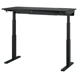 IKEA MITTZON(095.282.57) регульований по висоті письмовий стіл, шпон ясеня, морилка в чорний/чорний колір