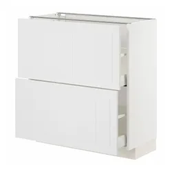 IKEA METOD / MAXIMERA(494.095.11) нижня шафа з 2 ящиками, білий / Stensund білий
