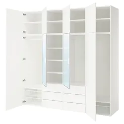 IKEA PLATSA(495.866.98) Комбінація гардеробу, Біле суглобове дзеркальне скло/фонни білі