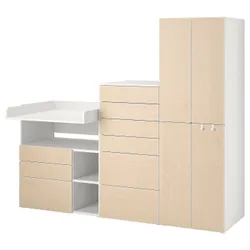 IKEA SMÅSTAD / PLATSA(295.837.14) стовп, Біла береза/зі столом прокрутки