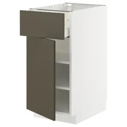 IKEA METOD / MAXIMERA(395.586.10) шафа ящики/двері, білий/Хавсторп коричнево-бежевий