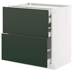 IKEA METOD / MAXIMERA(495.571.39) Шафа з 2 фасадами/2 низьким/середнім/високим ящиком, білий/Хавсторп темно-зелений