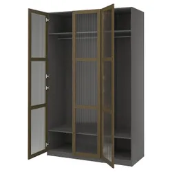 IKEA PAX / TONSTAD(095.490.33) Комбінація гардеробу, Темно -сірий коричневий/пофарбований дубовий шпон