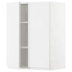 IKEA METOD(994.659.72) навісна шафа з полицями / 2 двер, білий / Voxtorp глянцевий / білий