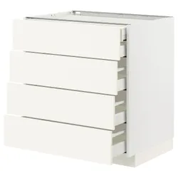 IKEA METOD / MAXIMERA(895.071.66) Шафа з 4 фасадами/2 низькими/3 середніми ящиками, білий/Vallstena білий