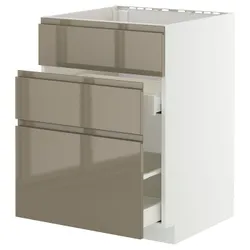 IKEA METOD / MAXIMERA(595.774.34) SZ ZL+3FR/2SZU, білий/Voxtorp Gloss Dark -brown