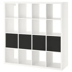 IKEA KALLAX(890.305.84) книжкова шафа на 4 вставки, білий