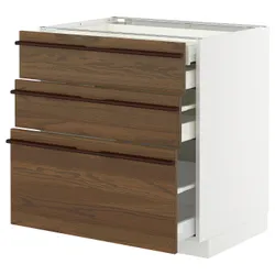 IKEA METOD / MAXIMERA(995.745.08) Stj 3fr/2n/wed/w, Білий/Stensta темно -коричневий шпон