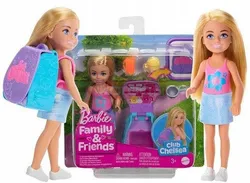 Рюкзак для ляльки Барбі Челсі з котом, набір з лялькою Челсі JBF46