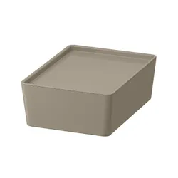 IKEA KUGGIS(595.824.83) контейнер з кришкою, Темно-сірий бісж