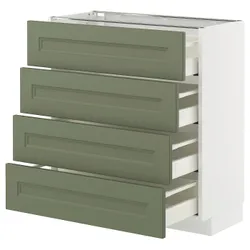 IKEA METOD / MAXIMERA(995.178.48) Вона st 4fr/4szu, Biały/axstad gria -green