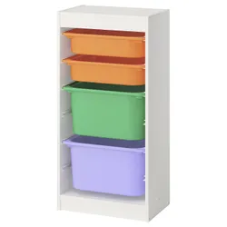 IKEA TROFAST(195.751.68) Полиця з контейнерами, білий/багатокольоровий