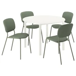 IKEA VIHALS / VIHALS(195.899.43) Стіл та 4 стільці, Білий білий/зелений кличко сірий -green