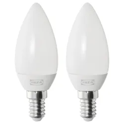 IKEA SOLHETTA(305.840.34) Світлодіодна лампочка E14 250 Люменів, люстра/засмага біле