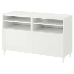 IKEA BESTÅ(193.845.45) Тумба під телевізор з дверцятами, білий / Смевікен / Каббарп білий