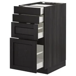 IKEA METOD / MAXIMERA(792.600.33) 4-дверний / 4-місний, чорний / Lerhyttan чорний тонований