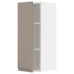 IKEA METOD(594.926.23) навісна шафа з полицями, білий/Upplöv матовий темно-бежевий