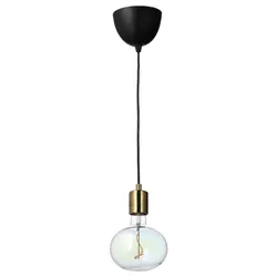 IKEA SKAFTET / MOLNART(294.945.29) підвісний світильник з лампочкою, латунь/різнокольоровий еліпс
