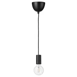 IKEA SUNNEBY / LUNNOM(794.911.99) підвісний світильник з лампочкою, чорна сфера/прозор