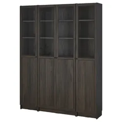 IKEA BILLY / OXBERG(994.835.46) комбінація полиць з дверцятами, панель/скло, імітація темно-коричневого кольору дуб