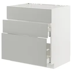 IKEA METOD / MAXIMERA(595.382.25) шафа для варильної панелі/витяжки з висувним ящиком, білий/Хавсторп світло-сірий
