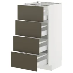 IKEA METOD / MAXIMERA(795.585.33) шафа з 4 фасадами/4 ящиками, білий/Хавсторп коричнево-бежевий