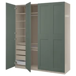 IKEA PAX / GRIMO(195.799.82) Комбінація гардеробу, сірий -green/Grey -green