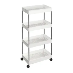 Мобільна біла кухонна коляска 40 см 4 рівні