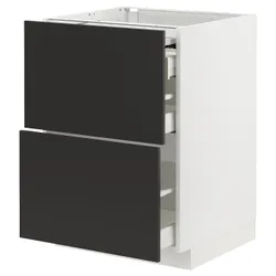 IKEA METOD / MAXIMERA(694.983.80) шафа з висувною верхньою частиною / 3 ящиками, білий/матовий антрацит Nickebo