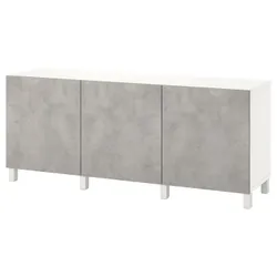 IKEA BESTÅ(994.217.42) поєднання з дверима, білий Kallviken / Stubbarp / світло-сіра імітація бетону