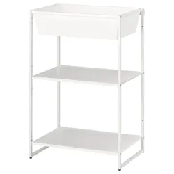 IKEA JOSTEIN(294.371.81) полиця з контейнером, вхід/вихід/білий метал