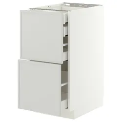 IKEA METOD / MAXIMERA(696.064.31) sz stj 2fr/2n/wd/w sz, білий/Aspudden світло-сірий
