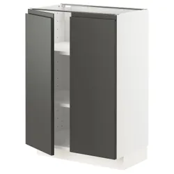 IKEA METOD(794.578.74) stj шафа / полиці / 2 двер, білий / Voxtorp темно-сірий