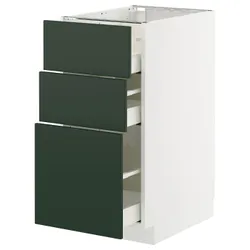 IKEA METOD / MAXIMERA(895.566.18) шафа для підлоги з 3 ящиками, білий/Хавсторп темно-зелений